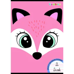 Bambino Zeszyt Do Nauki Pisania Okładka Laminowana A4, 32 Kartki, Linia Dwukolorowa Mix Dziewczęcy