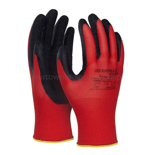 Rękawice Donau Safety Super Latex, Kat. Ii, Rozm. 8, Czerwone