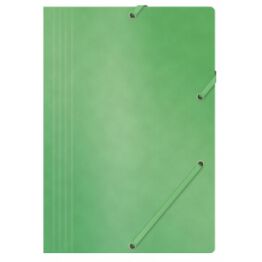 Office Products Teczka z gumką, Preszpan, A4, 390Gsm, 3-Skrz., Zielona