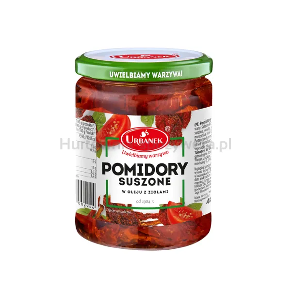 Urbanek  Pomidory Suszone w oleju z ziołami 480g/320g 