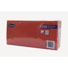 Duni Serwetki 3 warstwowe 33x33 cm Czerwone 250 szt.