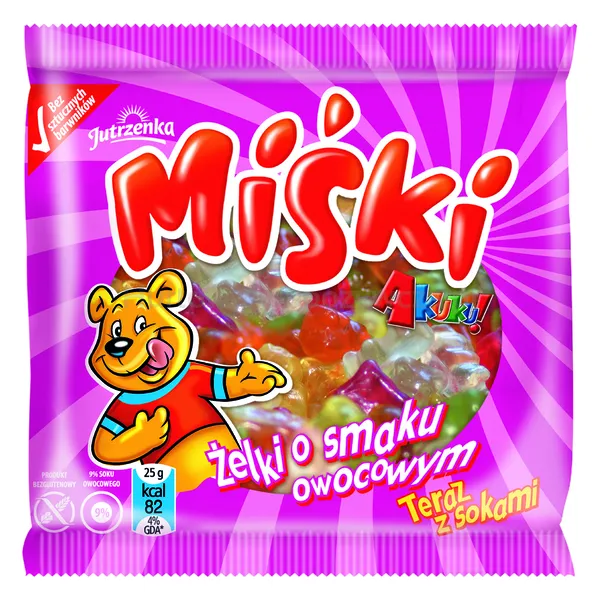 Jutrzenka Akuku! Miśki Żelki O Smaku Owocowym 90 G