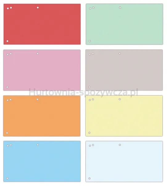 Office Products Przekładki karton, 1/3 A4, 240x105mm, 100szt., mix kolorów 