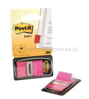 Post-It Zakładki indeksujące (680-BP2EU), PP, 25,4x43,2mm, 2x50 kart., jaskraworóżowe  - 2
