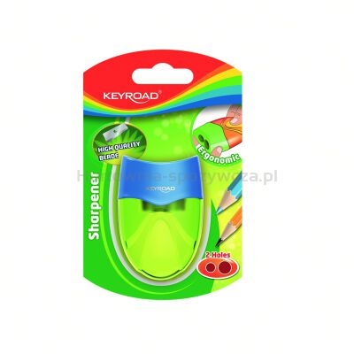 Temperówka plastikowa KEYROAD, podwójna, blister, mix kolorów