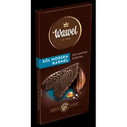 Wawel Czekolada Premium Delikatnie Gorzka Karmel i Sól morska 90g