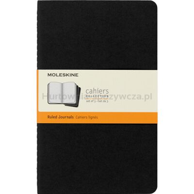 Zestaw 3 Zeszytów MOLESKINE Cahier Journals L (13x21cm) w linie, 80 stron, czarny