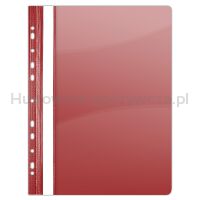 Donau Skoroszyt PVC, A4, twardy, 150/160mikr., wpinany, czerwony 