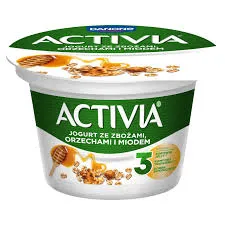 Danone Activia Jogurt naturalny ze zbożami orzechami i miodem 165g