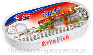 Evrafish -Filety Śledziowe W Sosie Pomidorowym 170 G