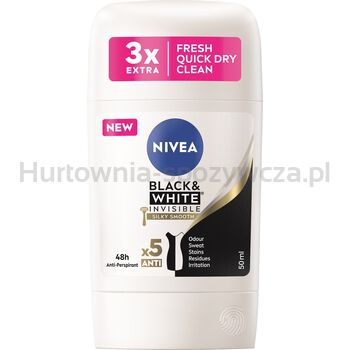 Nivea Antyperspirant Black White Silky Smooth Stick 50 Ml