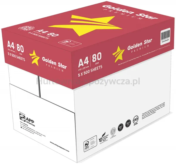 Papier ksero GOLDEN STAR Premium, A4, 80gsm, 500 arkuszy, klasa C