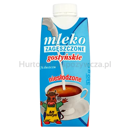 Gostyń Mleko Zagęszczone Niesłodzone 7,5% Tłuszczu 350G/ K - 18 Szt