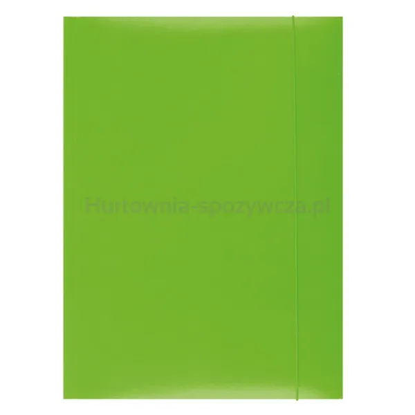 Office Products Teczka Z Gumką, Karton/Lakier, A4, 350Gsm, 3-Skrz., Zielona 