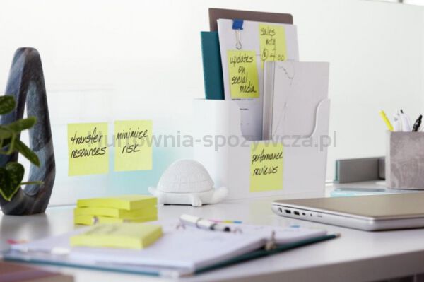 Karteczki samoprzylepne ekologiczne POST-IT® (653-1T), 38x51mm, 24x100 kart., żółte - 3