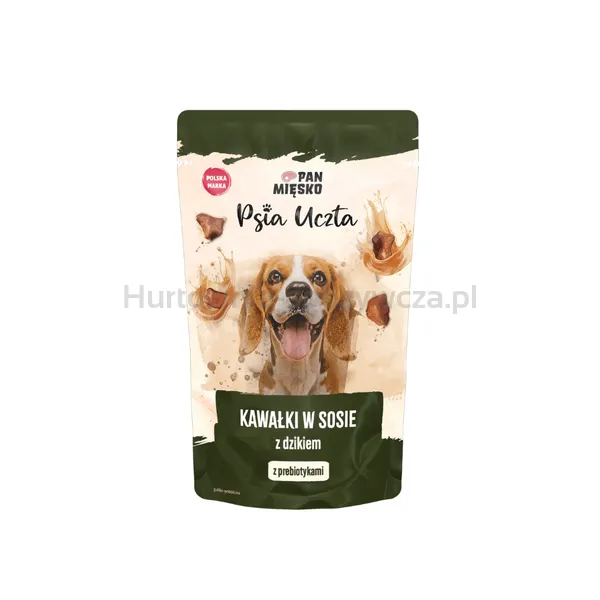 Pan Mięsko Psia Uczta Kawałki W Sosie Z Dzikiem 150 G