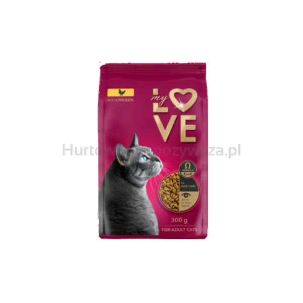 My Love Pełnoporcjowa sucha karma dla dorosłych kotów z kurczakiem 300 g