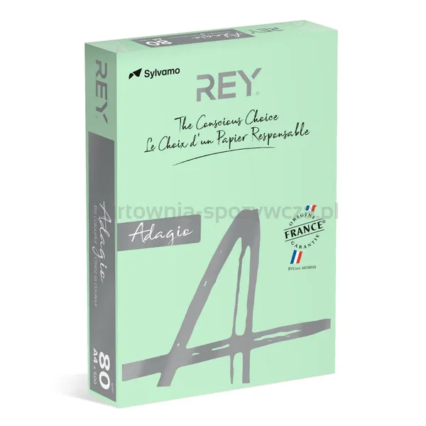 Rey Adagio Papier ksero A4, 80gsm, 09 zielony pastel *RYADA080X432 R200, 500 ark. 