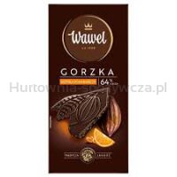 Wawel Czekolada Premium Gorzka 64% cocoa Skórka z pomarańczy 90g
