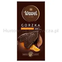 Wawel Czekolada Premium Gorzka 64% cocoa Skórka z pomarańczy 90g