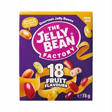 The Jelly Bean Factory Cukierki Do Żucia 18 Smaków, Owocowe, 75 G, Box