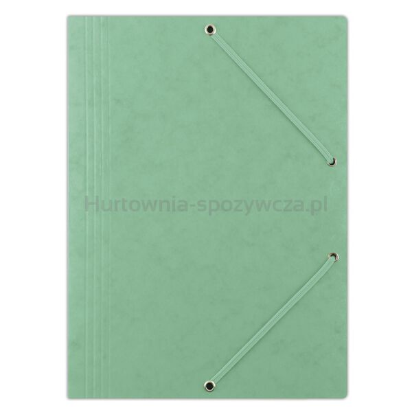 Donau Teczka z gumką preszpan, A4, 390gsm, 3-skrz., zielona 