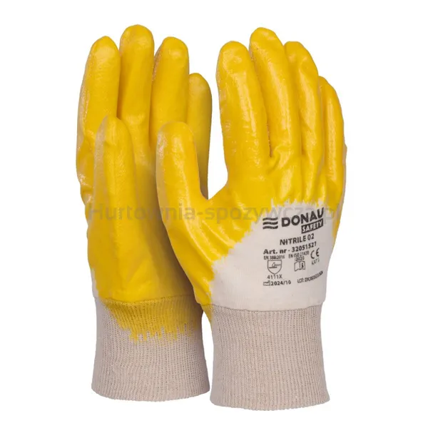 Rękawice DONAU SAFETY Nitrile 02, kat. II, rozm. 11, żółte
