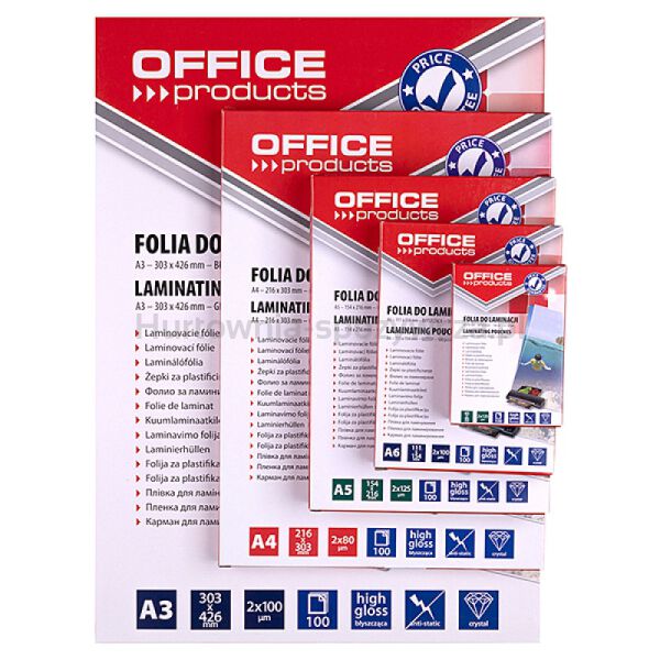 Office Products Folia Do Laminowania, A5, 2x125mikr., błyszcząca, 100szt., transparentna  - 2