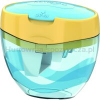 Temperówka plastikowa KEYROAD, pastel, potrójna, z pojemnikiem, blister, mix kolorów - 4