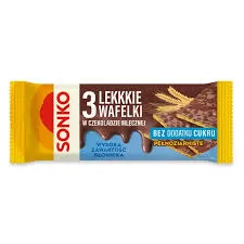 Sonko 3 Lekkkie wafelki w czekoladzie deserowej bez dodatku cukru 36g