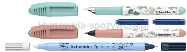 Schneider Zestaw pióro wieczne  Pióro kulkowe Zippi, wymazywacz, 2 naboje, blister  - 2
