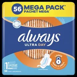 Always Ultra Day Normal Podpaski Ze Skrzydełkami 56 Szt.