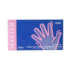 Rękawice Nitrylowe, Maxter Blue, 100 Szt., Rozmiar L