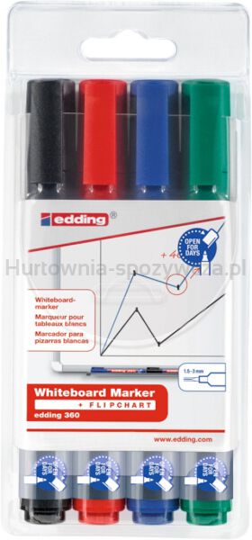 Edding Marker do tablic A8 e-360/4 4 szt., mix kolorów 