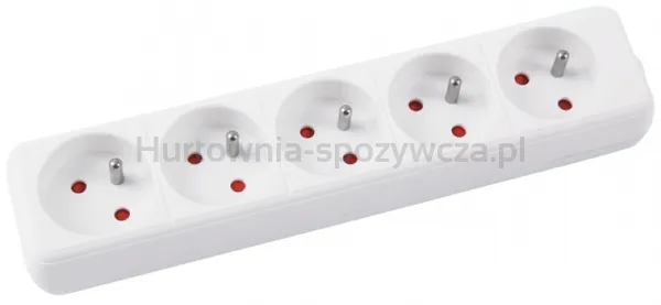 Przedłużacz OFFICE PRODUCTS, 5 gniazd, 5m, z uziemieniem, biały