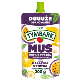 Tymbark Mus 100% Jabłko Banan Marakuja Cytryna 200 G