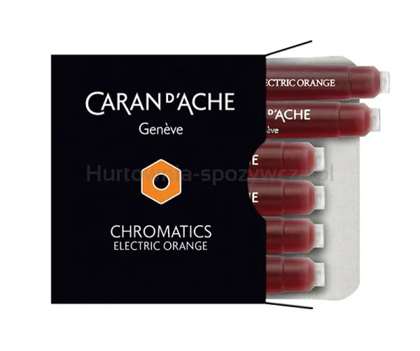 Naboje Caran D'Ache Chromatics Electric Orange, 6Szt., Pomarańczowe