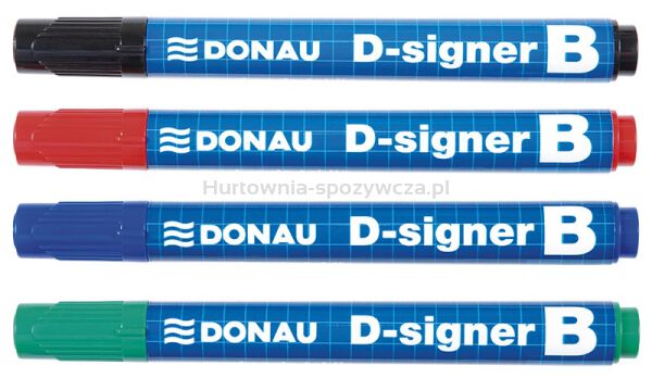 Marker do tablic DONAU D-Signer B, okrągły, 2-4mm (linia), czarny - 3