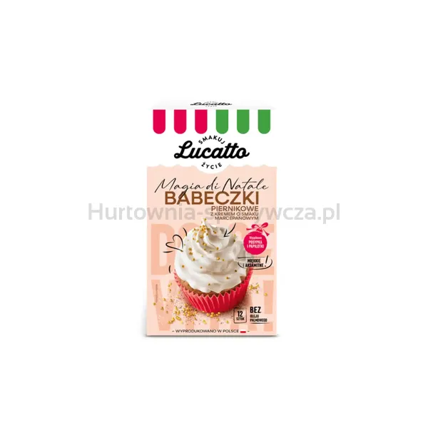 Babeczki piernikowe z musem marcepanowym i złotym maczkiem Lucatto 305g