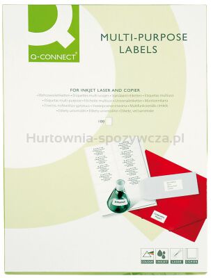 Etykiety uniwersalne Q-CONNECT, 66x33,9mm, zaokrąglone, białe 100 ark.