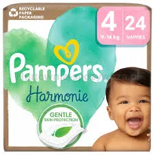 Pampers Harmonie Baby Pieluszki, rozmiar 4, 24 sztuki, 9kg-14kg