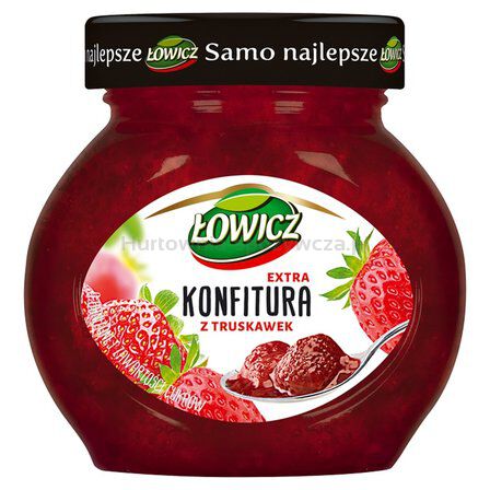 Łowicz Konfitura Extra Z Truskawek O Obniżonej Zawartości Cukrów 240 G