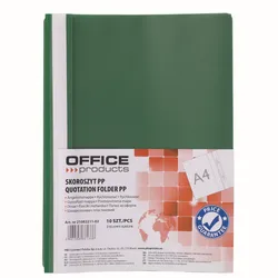 Skoroszyt Office Products, 120/180 Mic, Pp, Zielony