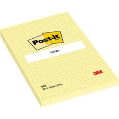 Bloczek Samoprzylepny Post-It W Kratkę (662), 102X152Mm, 1X100 Kart., Żółty