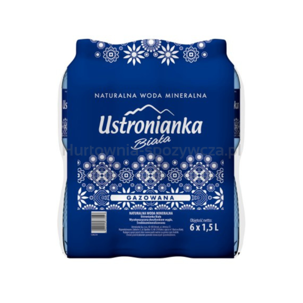 Woda Ustronianka Biała 1,5L gazowana x 6 szt.