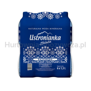 Woda Ustronianka Biała 1,5L gazowana x 6 szt.
