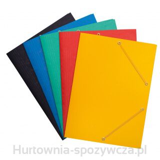 Teczka Z Gumką Office Products, Preszpan, A4, 390Gsm, 3-Skrz., Mix Kolorów