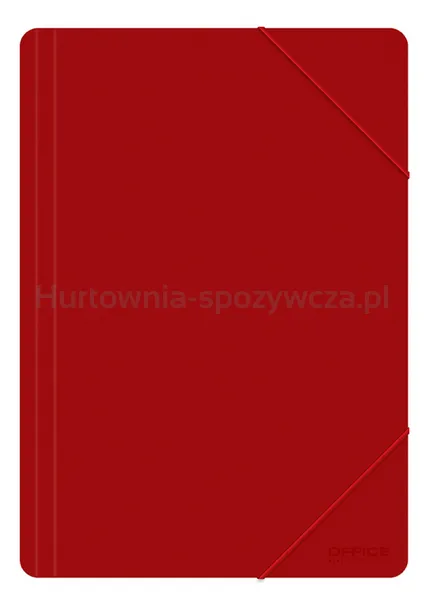 Teczka Z Gumką Office Products, A4, Pp, 500Mikr., 3-Skrz., Czerwona