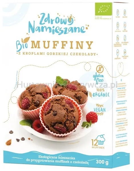 Mieszanka Do Wypieku Muffinków Z Kroplami Gorzkiej Czekolady Bio 300 G