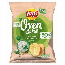 Lay's Oven Baked Chipsy o smaku Jogurtu z ziołami 40g